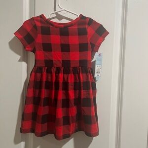 Cat & Jack Red and Black Checkered Kids Dress